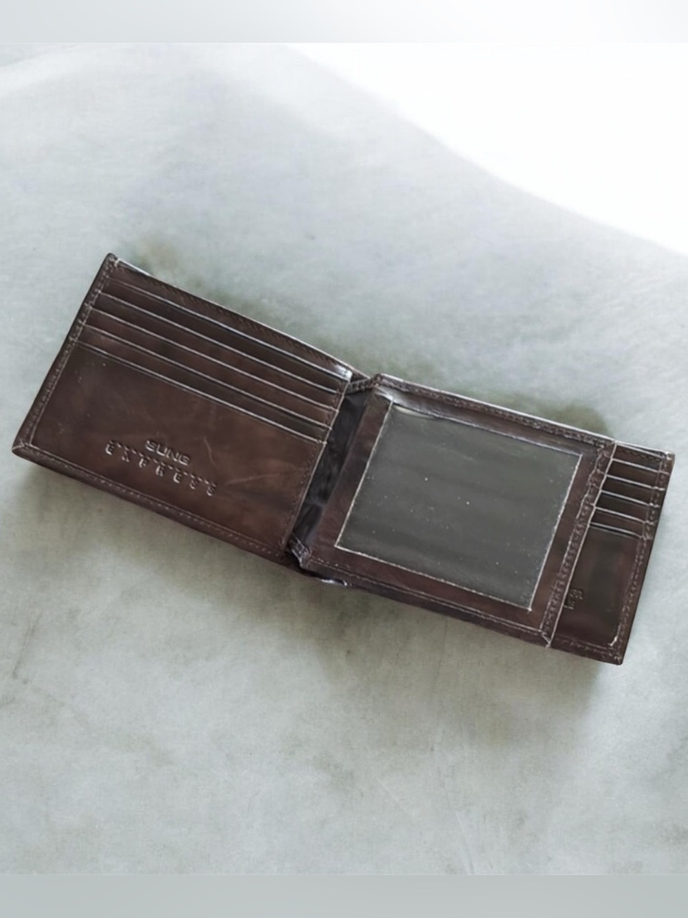 5/$25 Sung Express Brown Genuine Leather Wallet
